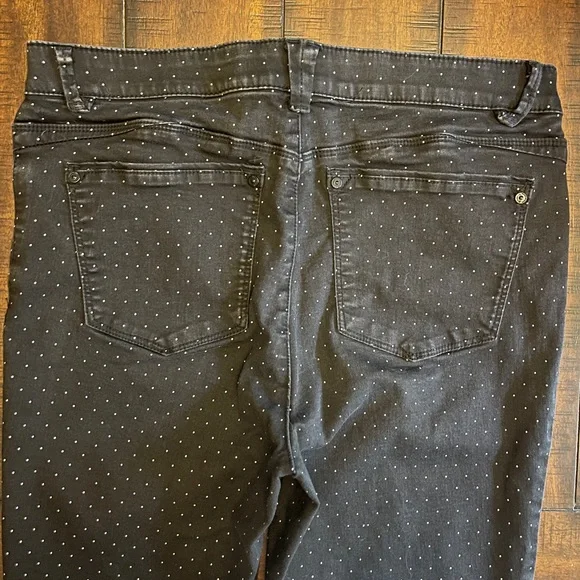 WIT & WISDOM Black w/ White Polka Dot Jeans, size 12 - Picture 4 of 6